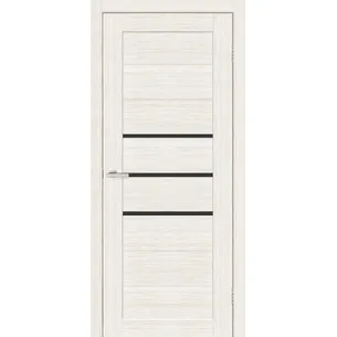Міжкімнатні двері Cortex Deco 06 Дуб bianco чорне скло Оміс