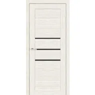 Межкомнатная дверь Cortex Deco 06 Дуб bianco черное стекло Омис