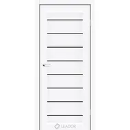 Межкомнатная дверь Neapol Белый мат черное стекло Leador