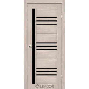 Міжкімнатні двері Compania Монблан чорне скло Leador
