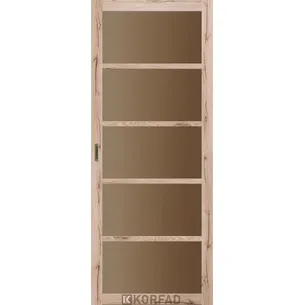 Міжкімнатні двері Bella BL-02 Дуб тобакко скло бронза Korfad