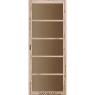 Межкомнатная дверь Bella BL-02 Дуб тобакко стекло бронза Korfad