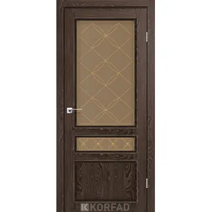Міжкімнатні двері Classico CL-05 Дуб марсала скло бронза  Korfad