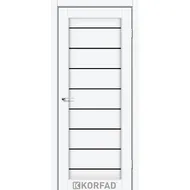 Межкомнатная дверь Piano Deluxe PND-01 Белый ясень черное стекло Korfad