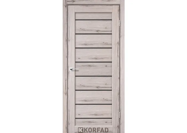 Фото 1 - Міжкімнатні двері Piano Deluxe PND-01 Дуб нордік чорне скло Korfad