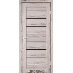 Міжкімнатні двері Piano Deluxe PND-01 Дуб нордік чорне скло Korfad