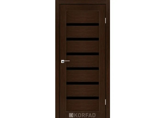 Фото 1 - Міжкімнатні двері Porto Deluxe PD-01 Венге чорне скло Korfad