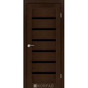 Міжкімнатні двері Porto Deluxe PD-01 Венге чорне скло Korfad
