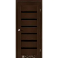Межкомнатная дверь Porto Deluxe PD-01 Венге черное стекло Korfad