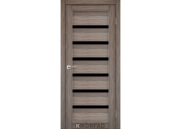 Фото 1 - Міжкімнатні двері Porto Deluxe PD-01 Дуб грей чорне скло Korfad