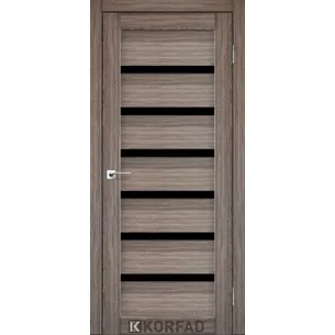 Міжкімнатні двері Porto Deluxe PD-01 Дуб грей чорне скло Korfad