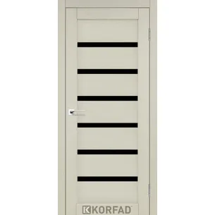 Міжкімнатні двері Porto Deluxe PD-01 Дуб білений чорне скло Korfad