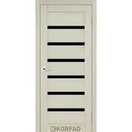 Межкомнатная дверь Porto Deluxe PD-01 Дуб белое черное стекло Korfad