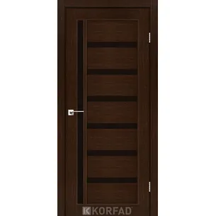 Міжкімнатні двері Valentino Deluxe VLD-01 Венге чорне скло Korfad