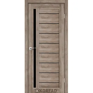 Міжкімнатні двері Venecia Deluxe VND-02 Эш-вайт чорне скло Korfad