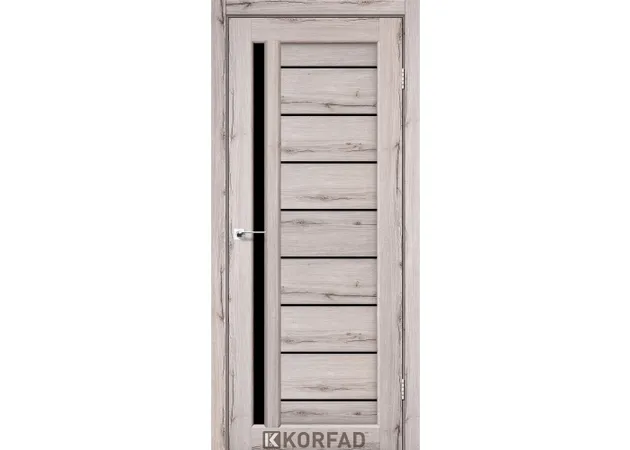 Фото 1 - Міжкімнатні двері Venecia Deluxe VND-02 Дуб нордік чорне скло Korfad