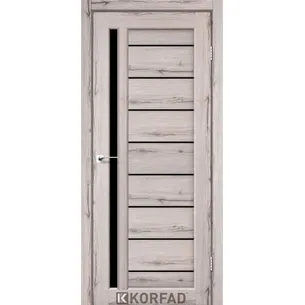 Міжкімнатні двері Venecia Deluxe VND-02 Дуб нордік чорне скло Korfad