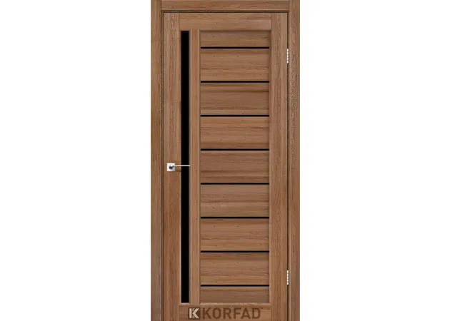 Фото 1 - Міжкімнатні двері Venecia Deluxe VND-02 Дуб браш чорне скло Korfad