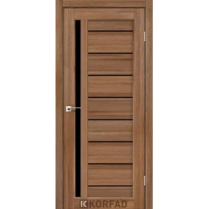 Міжкімнатні двері Venecia Deluxe VND-02 Дуб браш чорне скло Korfad