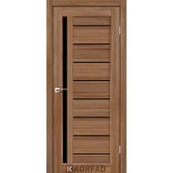 Міжкімнатні двері Venecia Deluxe VND-02 Дуб браш чорне скло Korfad