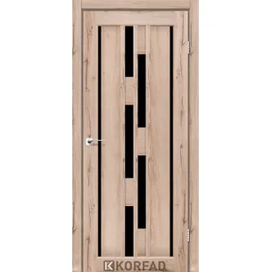 Міжкімнатні двері Venecia Deluxe VND-05 Дуб тобакко чорне скло Korfad