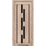 Міжкімнатні двері Venecia Deluxe VND-05 Дуб тобакко чорне скло Korfad