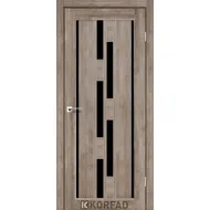 Міжкімнатні двері Venecia Deluxe VND-05 ЧС Эш-вайт чорне скло Korfad