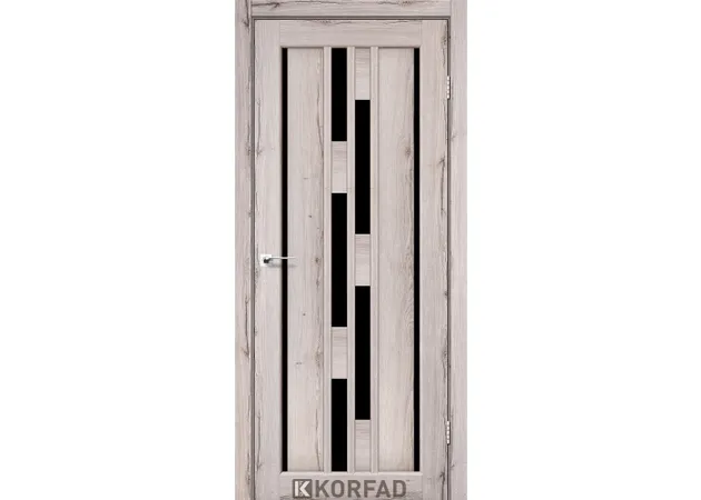 Фото 1 - Міжкімнатні двері Venecia Deluxe VND-05 Дуб нордік чорне скло Korfad