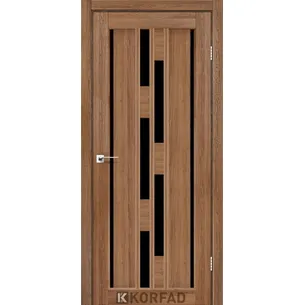 Міжкімнатні двері Venecia Deluxe VND-05 Дуб браш чорне скло Korfad