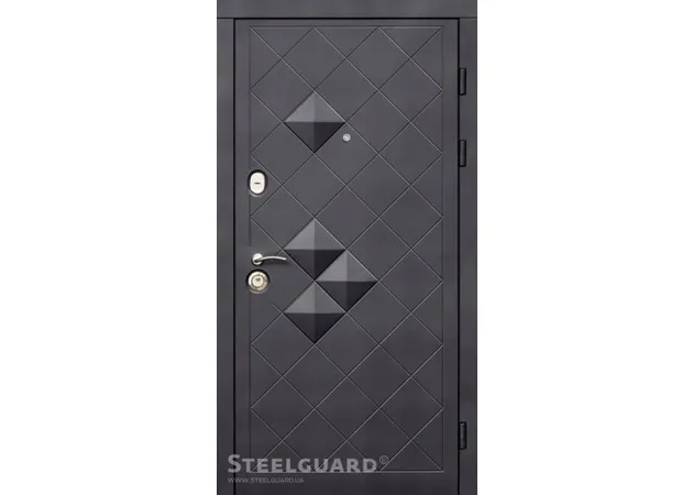 Фото 2 - Вхідні двері Maxima Luxor Чорний мат/Білий шовк ТМ Steelguard