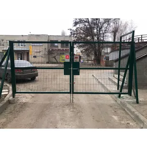 Ворота розпашні 3D із сітки висота 1,78м ширина 4м цинк/полімер