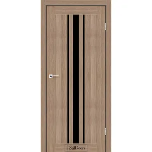 Міжкімнатні двері Арізона Вільха класична чорне скло StilDoors