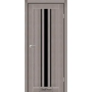Міжкімнатні двері Арізона Трюфель чорне скло StilDoors