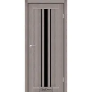 Міжкімнатні двері Арізона Трюфель чорне скло StilDoors
