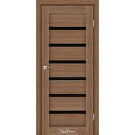 Міжкімнатні двері Флоріда Італійський горіх чорне скло StilDoors