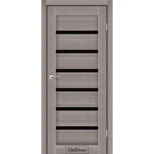 Міжкімнатні двері Флоріда Трюфель чорне скло StilDoors