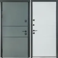 Вхідні двері COTTAGE МОДЕЛЬ703 / 237 Metalic grey / Вулична Білий атласний ТМ Булат