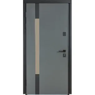 Вхідні двері TERMO COTTAGE МОДЕЛЬ 705 / 432 Metalic grey / Вулична Білий атласний ТМ Булат