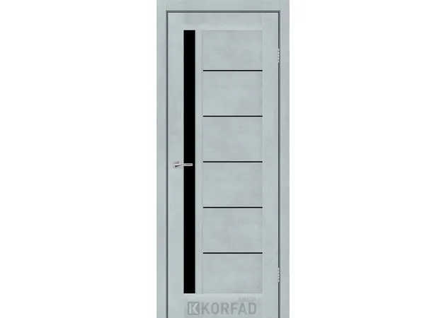 Фото 1 - Межкомнатная дверь Octavia черное стекло цемент светлый Korfad Express