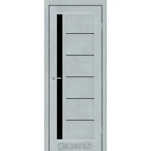 Міжкімнатні двері Octavia чорне скло  цемент світлий  Korfad Express