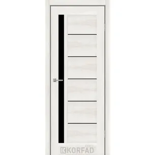 Межкомнатная дверь Octavia черное стекло ясень шелковисты Korfad Express
