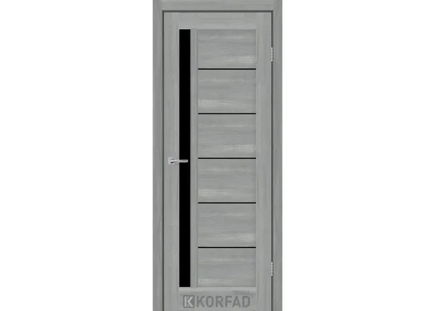 Фото 1 - Межкомнатная дверь Octavia черное стекло ясень стальной Korfad Express