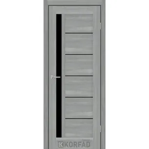 Міжкімнатні двері Octavia чорне скло   ясень сталевий  Korfad Express