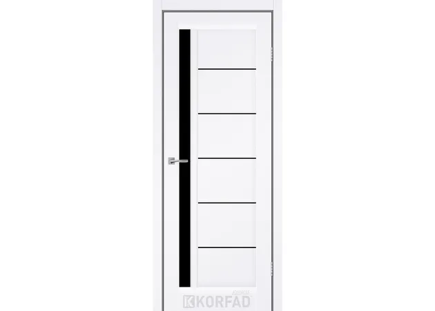 Фото 1 - Межкомнатная дверь Octavia черное стекло белый мат кристалл Korfad Express