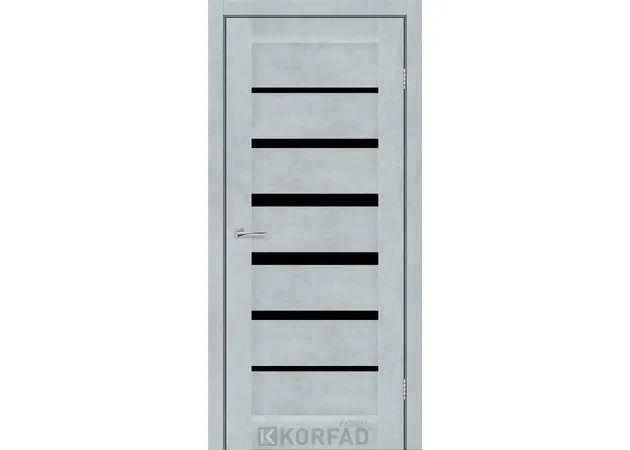 Фото 1 - Міжкімнатні двері Pesto чорне скло цемент світлий Korfad Express