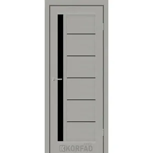 Міжкімнатні двері Octavia чорне скло сатин перлинний  Korfad Express